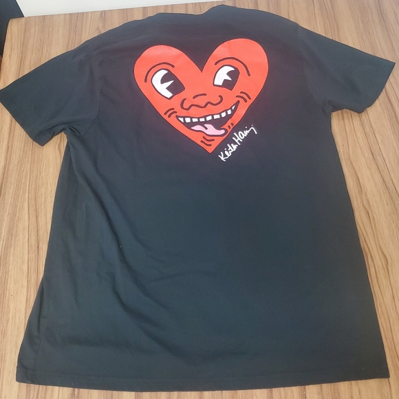 Bluenotes X Keith Haring Men's XL Classic Black T-Shirt Heart - Picture 5 of 6
